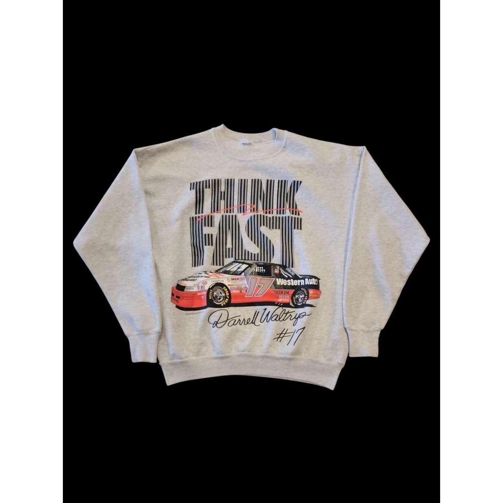 VTG Darrell Waltrip #17 Sweatshirt Think Fast Nascar Western Auto Chevy Cut Tag
